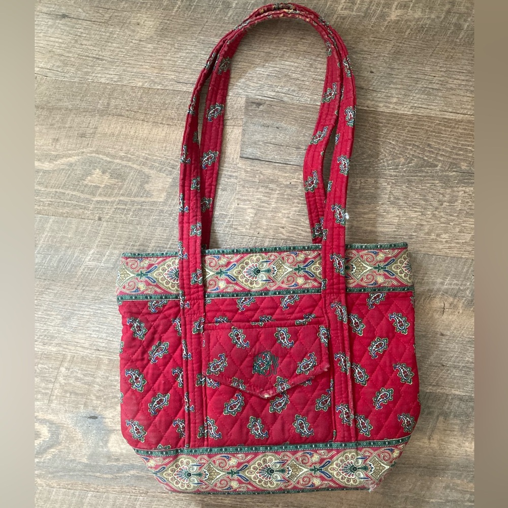 Vera Bradley | Vintage Quilted Red & Green Shoulder Bag